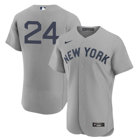 Men's New York Yankees #24 Gary Sanchez 2021 Grey Field of Dreams Flex Base Stitched Baseball Jersey